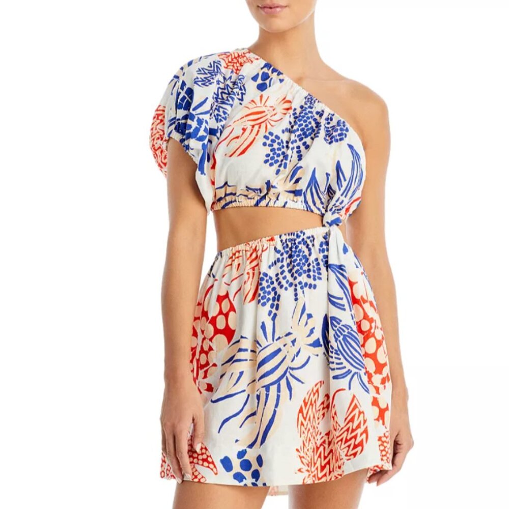 FARM Rio FARM Rio Off-white Mixed Lobsters Linen Mini Dress XL